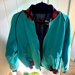 Vintage David James Bomber Jacket, size Medium, Aztec pattern design